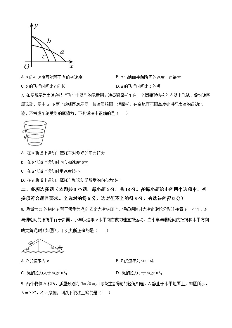 广东省韶关实验中学2023-2024学年高一下学期3月月考物理试题（原卷版+解析版）02