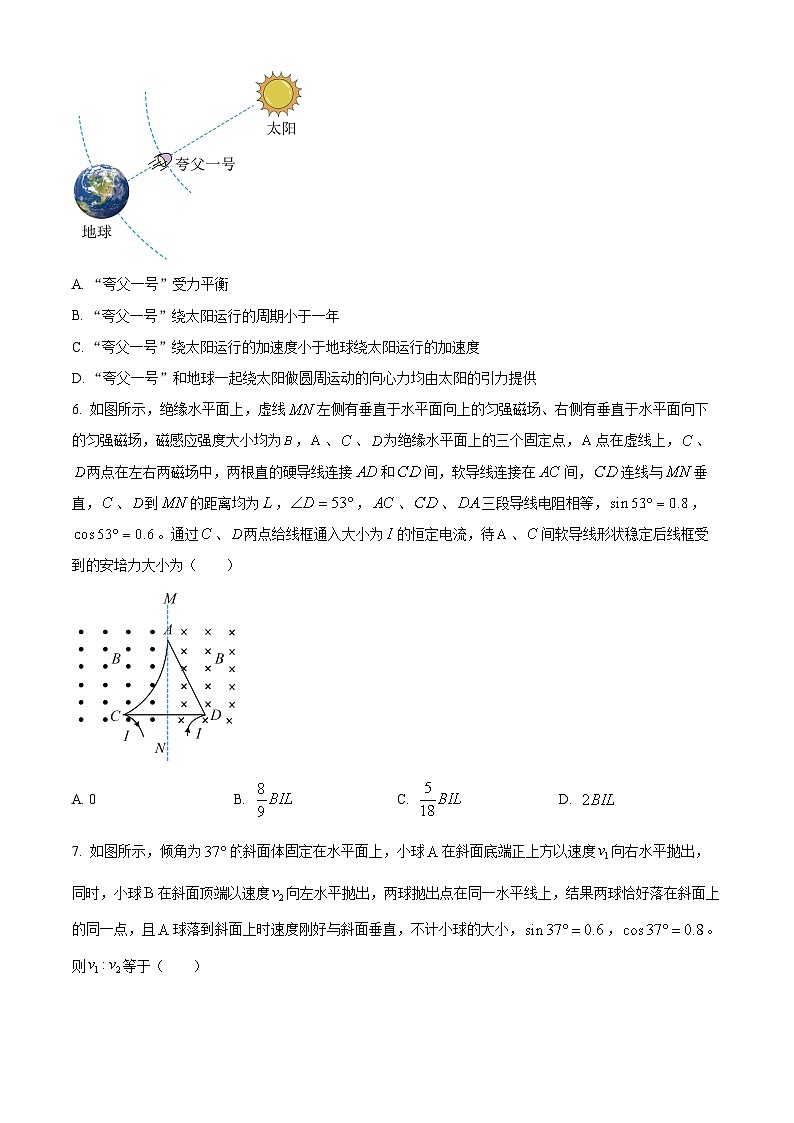 2024届黑龙江省部分学校高三下学期3月联考(一模)物理试卷（原卷版）第3页