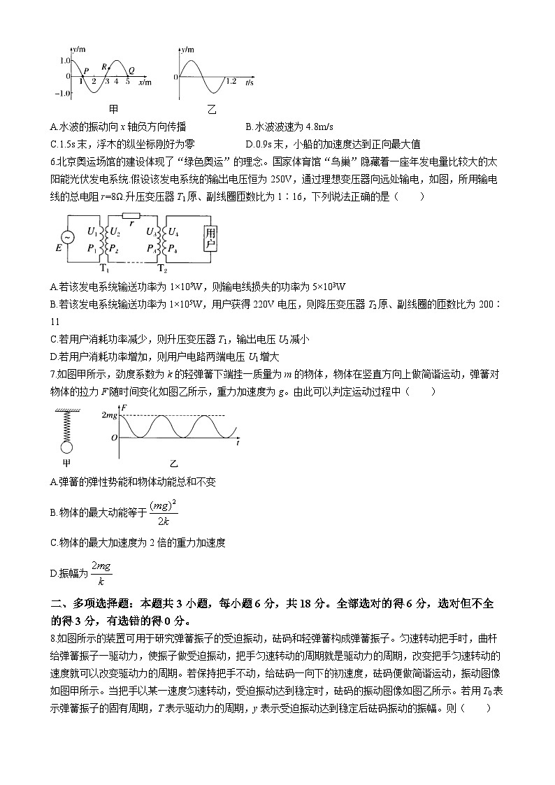 山西省朔州市怀仁市第一中学校2023-2024学年高二下学期3月月考物理试题02