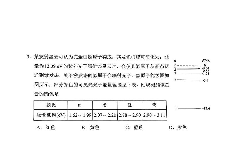 2024届贵州省高三下学期二模考试物理试题02