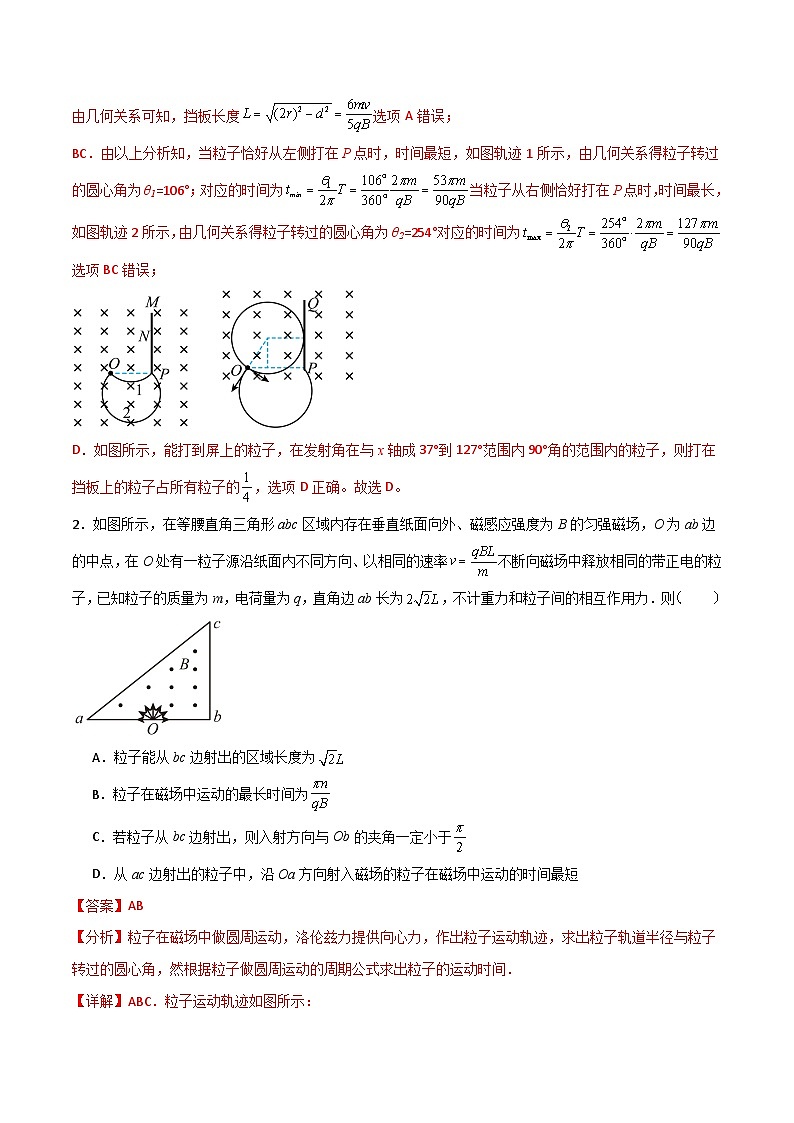 2024年 高三二轮专题复习 专题20  磁场中的旋转圆、放缩圆、平移圆、磁聚焦模型-02