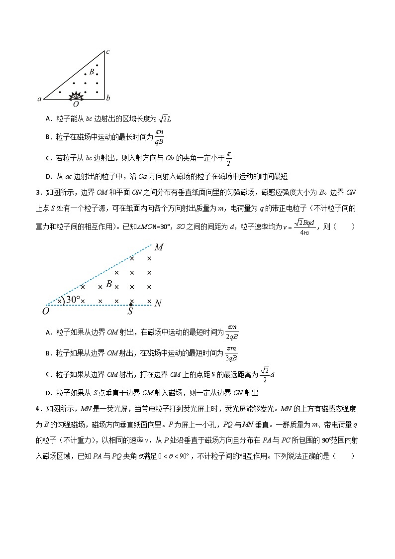 2024年 高三二轮专题复习 专题20  磁场中的旋转圆、放缩圆、平移圆、磁聚焦模型-02