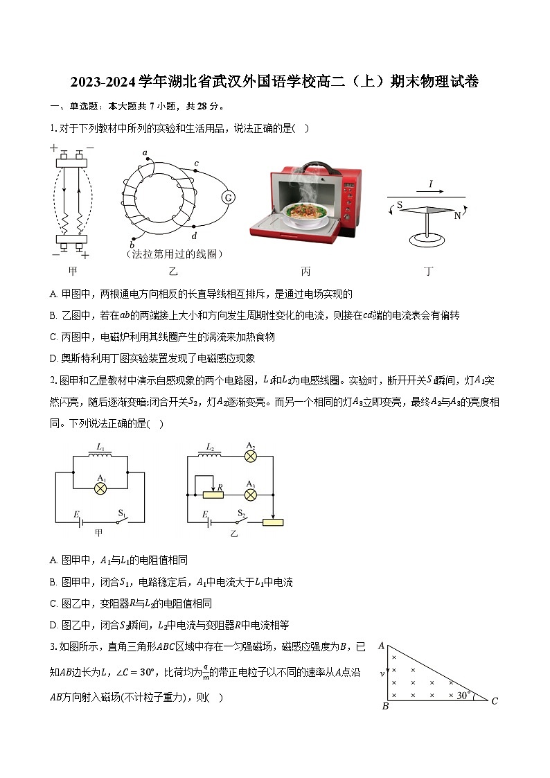 2023-2024学年湖北省武汉外国语学校高二（上）期末物理试卷（含解析）第1页