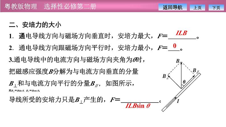 2023-2024学年粤教版（2019）选择性必修第二册 1.1安培力 课件05