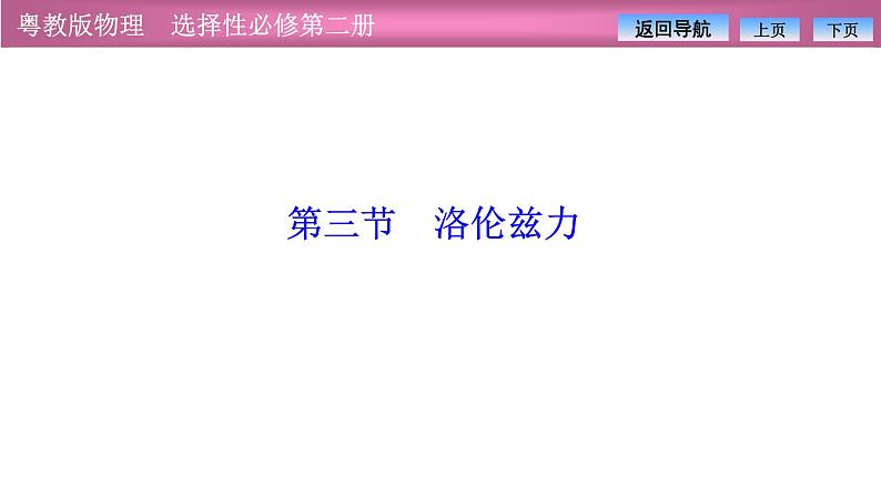 2023-2024学年粤教版（2019）选择性必修第二册 1.3洛伦兹力 课件01