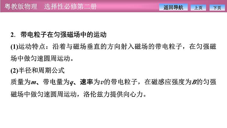 2023-2024学年粤教版（2019）选择性必修第二册 第一章 习题课一 带电粒子在匀强磁场中的运动 课件04