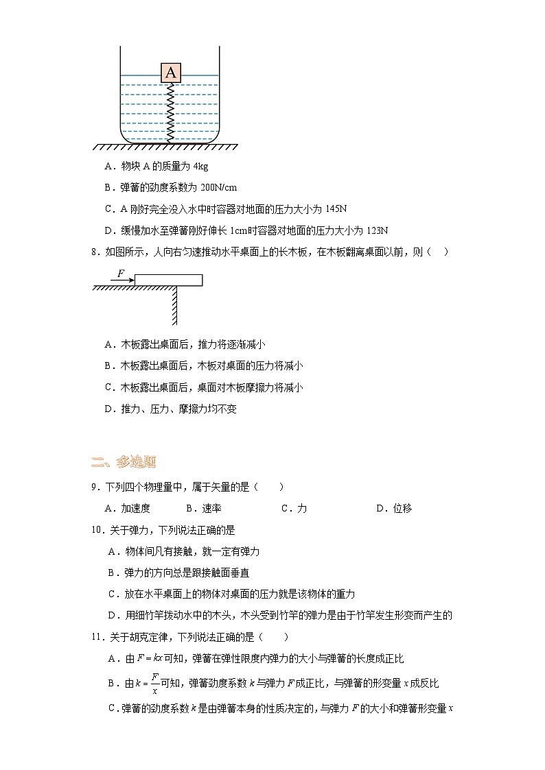 3.1重力与弹力-2023-2024学年高一上学期物理人教版（2019）必修第一册（提升卷）第3页