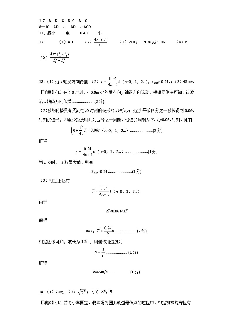 山西省运城市康杰中学2023-2024学年高一下学期第一次月考物理试卷01