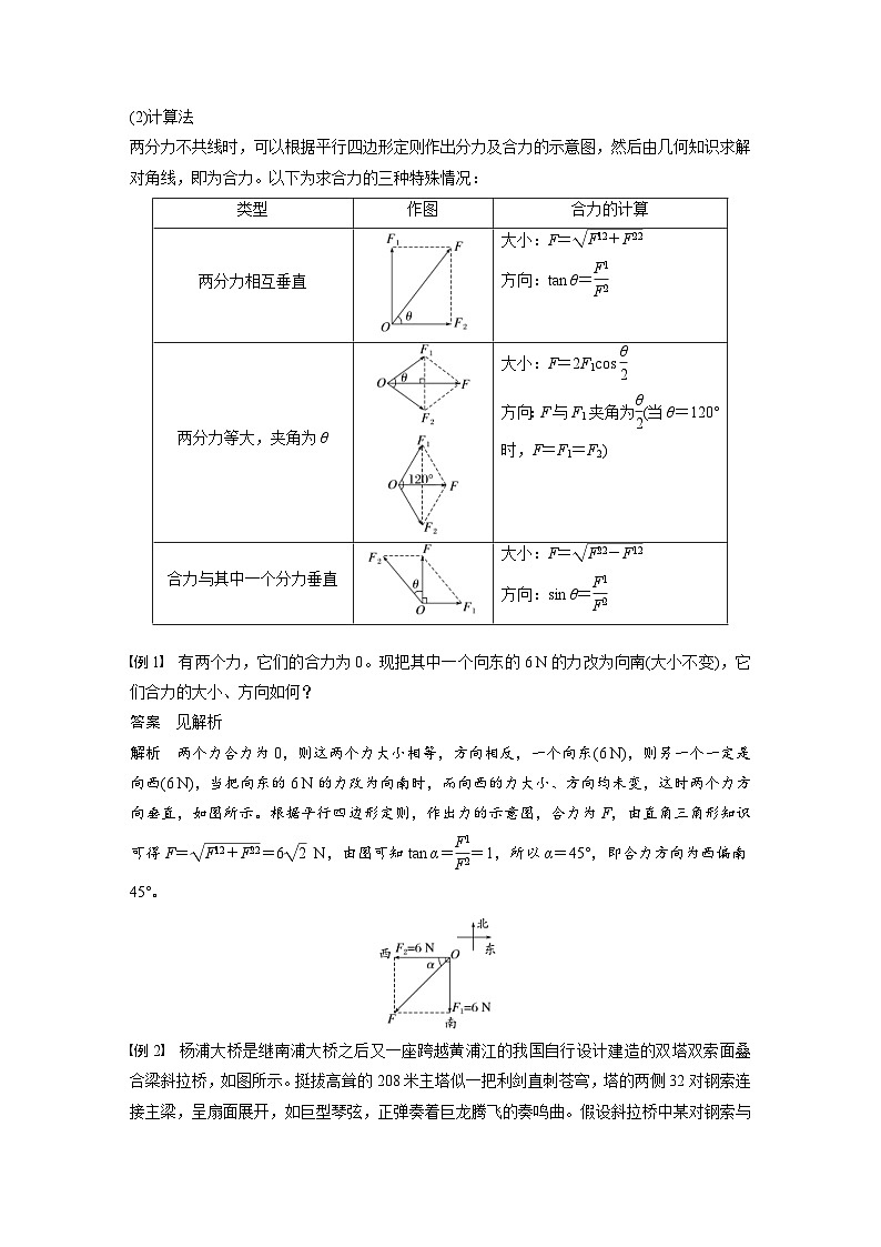 2024年高中物理新教材同步学案 必修第一册第3章　4　第2课时　力的合成和分解（含解析）02