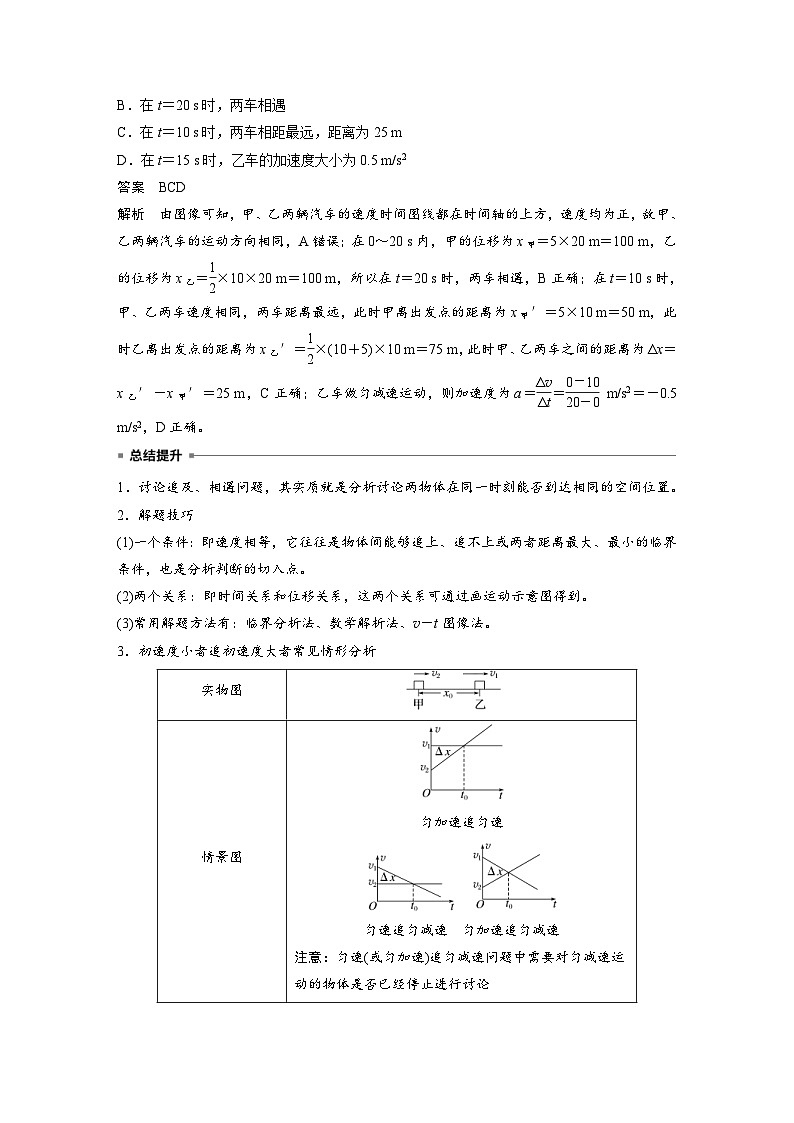 2024年高中物理新教材同步学案 必修第一册第2章　专题强化　追及相遇问题（含解析）02