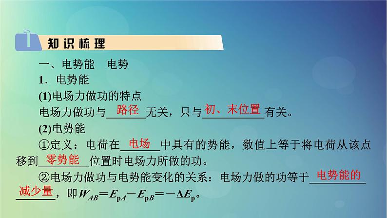 2025高考物理一轮总复习第9章静电场第23讲电场能的性质课件第3页