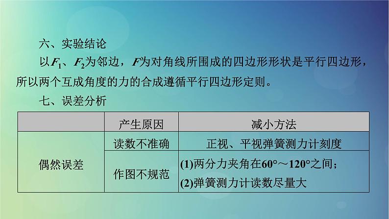 2025高考物理一轮总复习第2章相互作用实验3探究两个互成角度的力的合成规律课件第8页