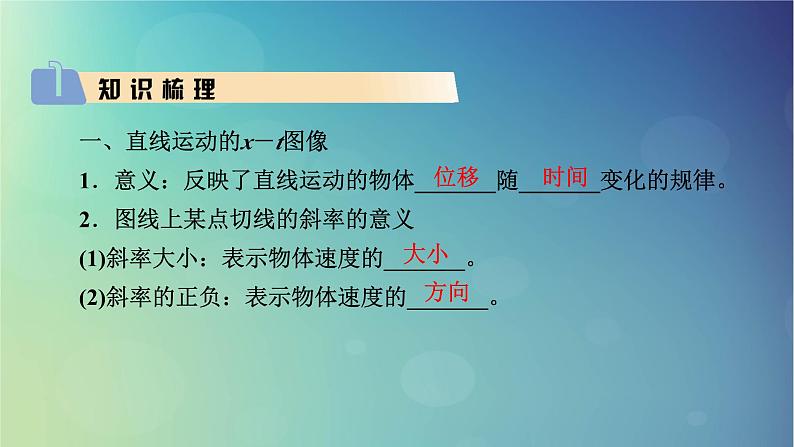 2025高考物理一轮总复习第1章运动的描述匀变速直线运动的研究第4讲运动图像课件03