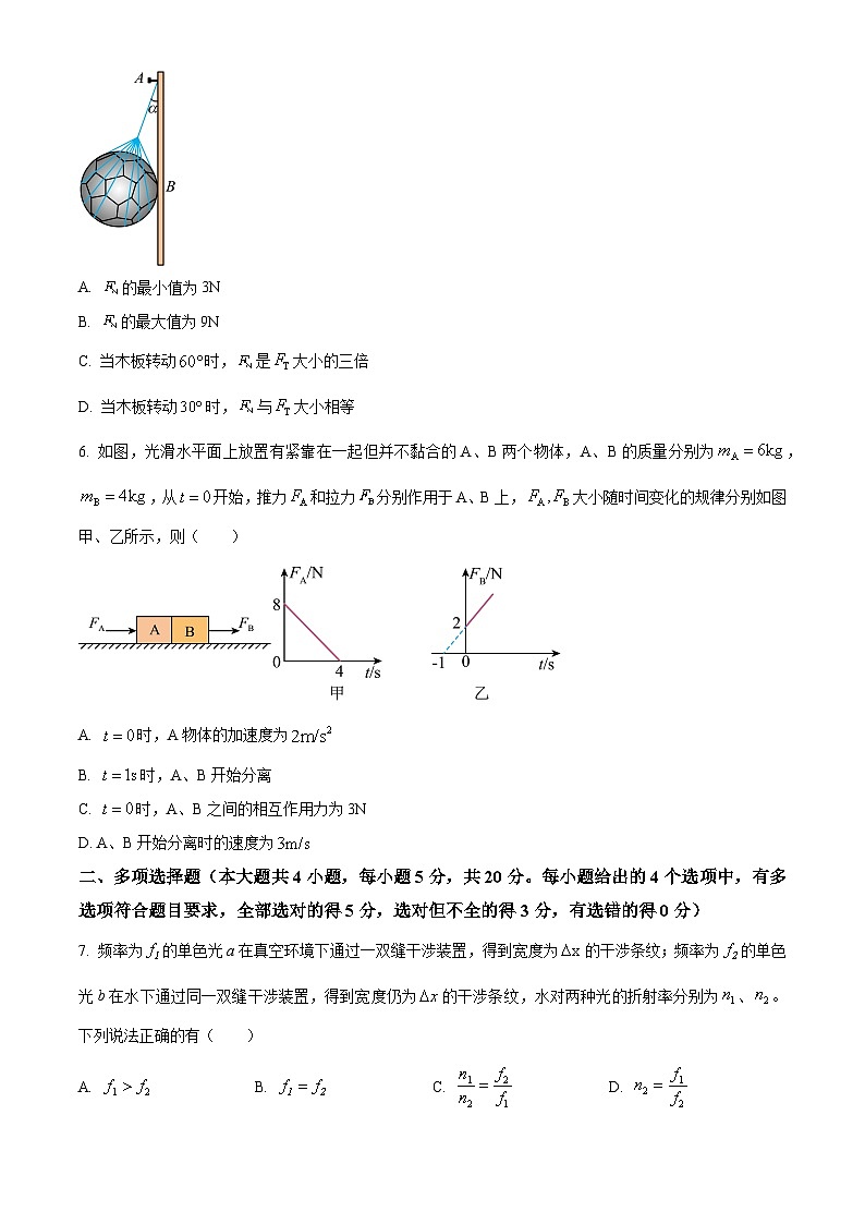 2024届湖北省娄底市高三下学期一模考试物理试题（原卷版+解析版）03
