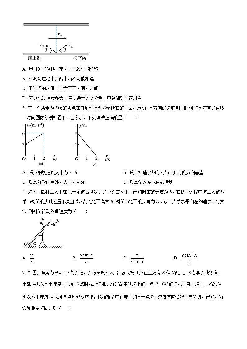 四川省南充高级中学2023-2024学年高一下学期3月月考物理试题（原卷版+解析版）02