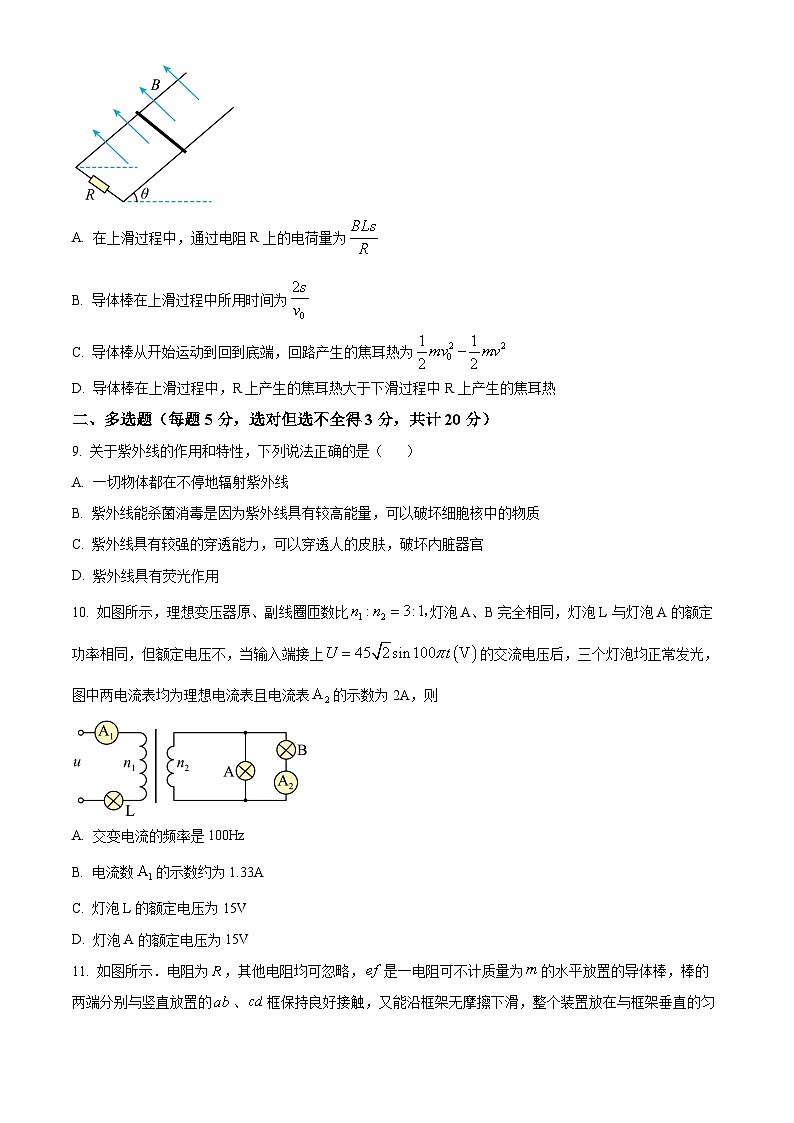 山东省淄博市沂源县第二中学2023-2024学年高二下学期4月月考物理试题（原卷版+解析版）03