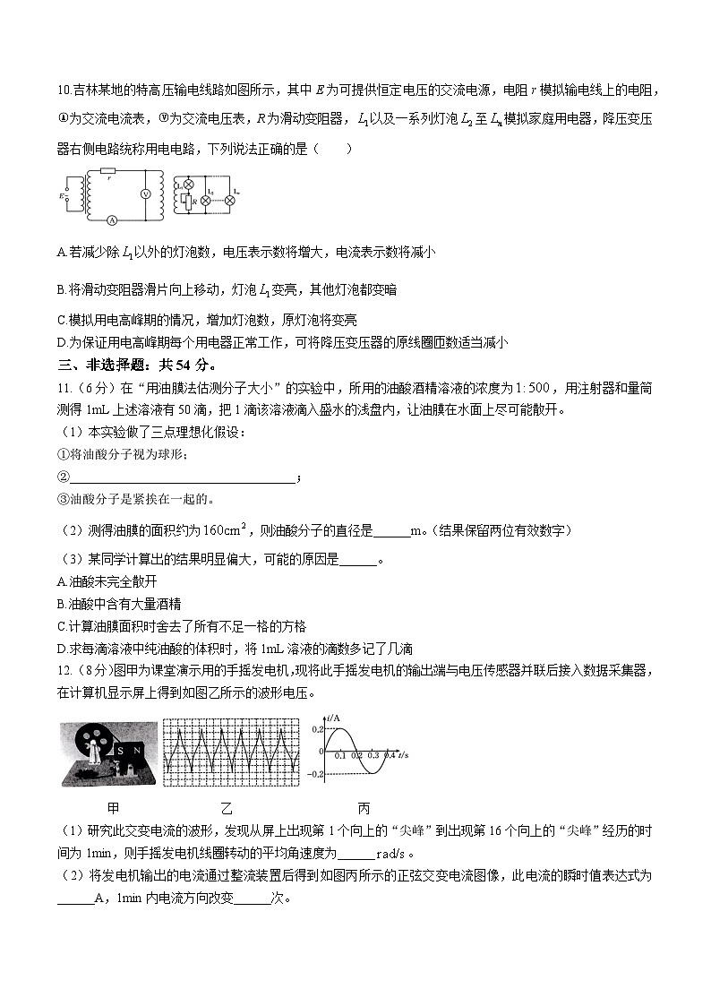 吉林省百所名校2023-2024学年高二下学期期中联考物理试题03