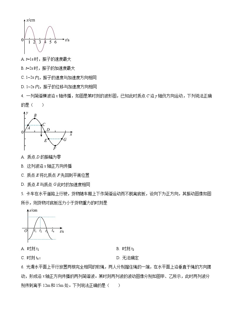 甘肃省酒泉市实验中学2023-2024学年高二下学期3月月考物理试卷（原卷版+解析版）02