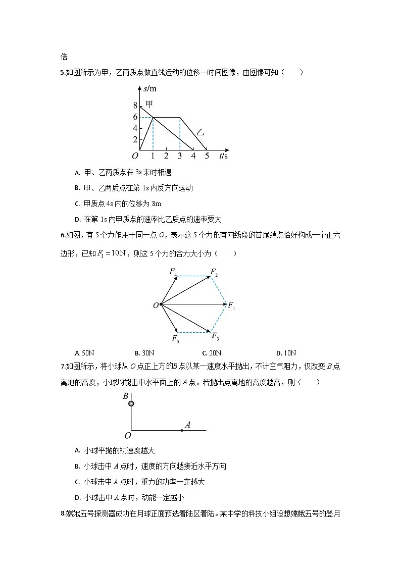 海南省海口市第一中学2023-2024学年高一下学期4月月考物理试题+A卷第2页