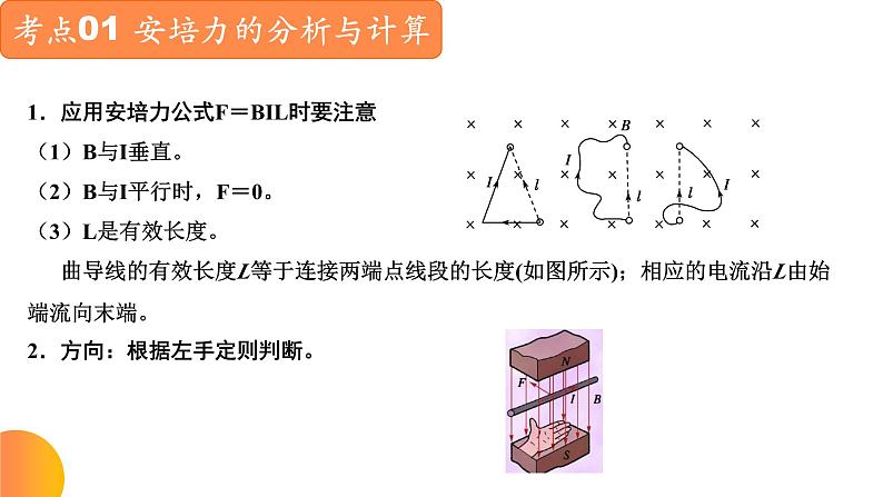 【期中复习】2023-2024学年人教版高二物理下册专题03  安培力与洛伦兹力考点串讲课件03