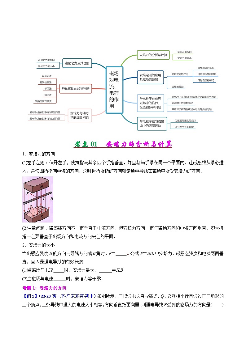 【期中复习】2023-2024学年人教版高二物理下册专题训练-专题03  磁场对电流、电荷的作用.zip02