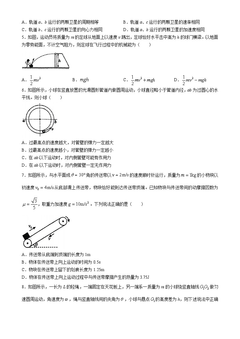 辽宁省大连市+长海县高级中学2023-2024学年高一下学期第一次月考物理试卷(无答案)第2页