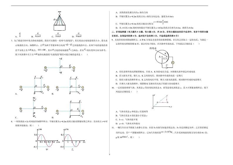 2024年高考第二次模拟考试：物理（海南卷）（考试版A3）02