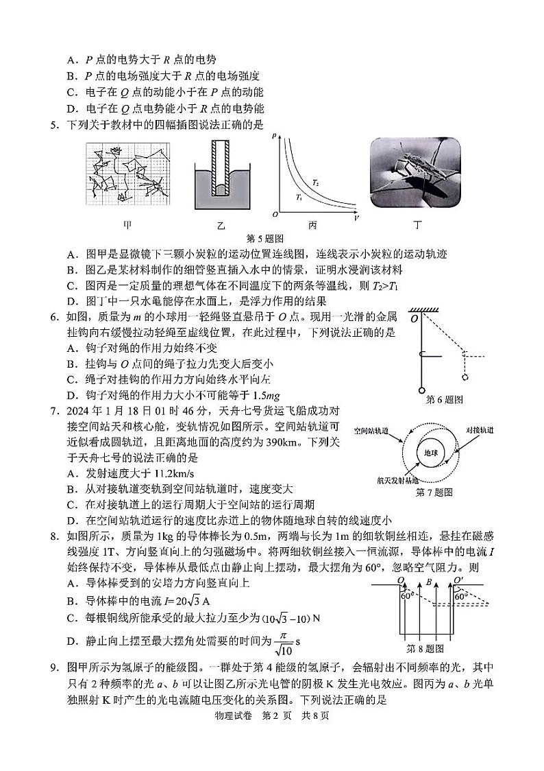 2024届浙江省宁波市高三下学期二模物理试题第2页