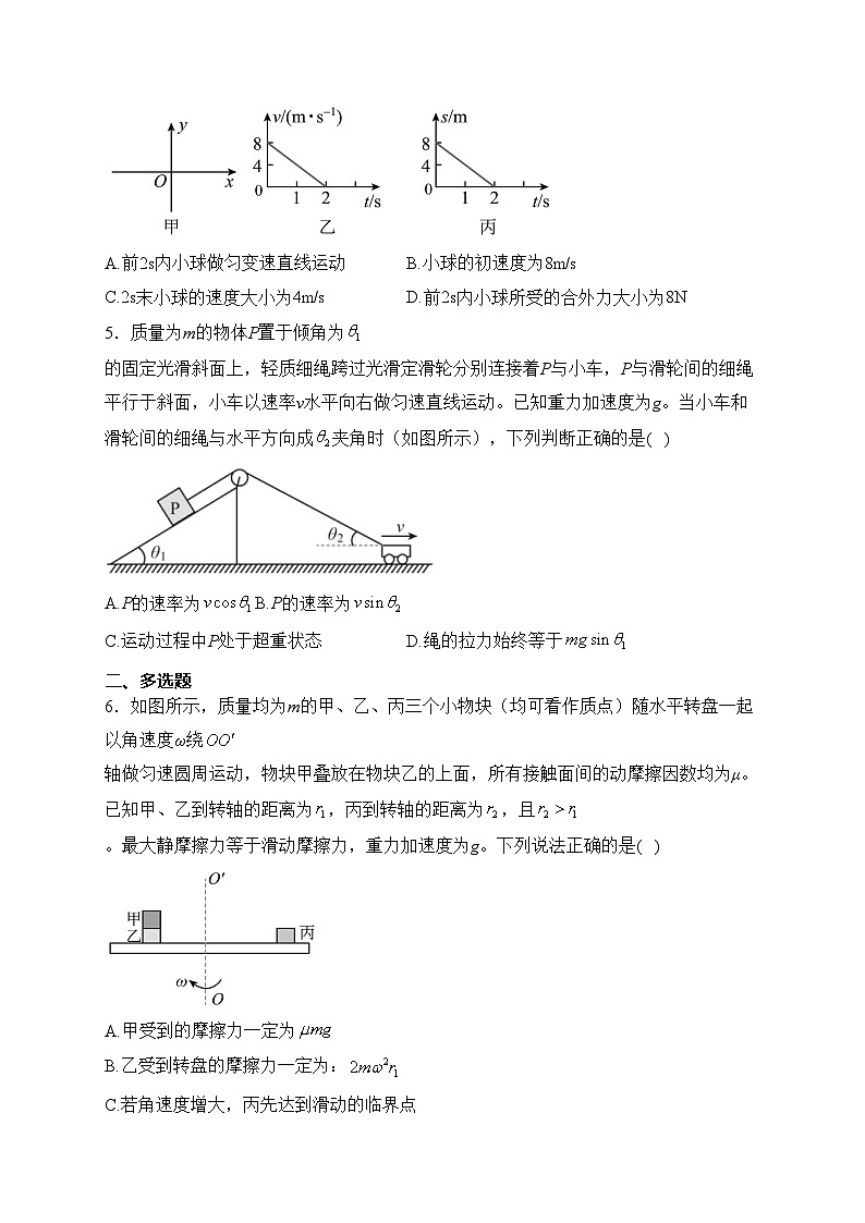 四川省广元市川师大万达中学2023-2024学年高一下学期3月月考物理试卷(含答案)第2页