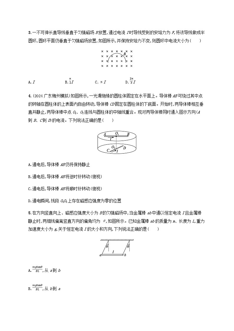 2025届高考物理一轮复习第11章磁场第1讲磁场的描述磁场对通电导线的作用力练习含答案第2页