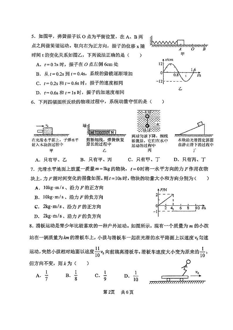 上海市华东师范大学附属天山学校2023-2024学年高二下学期期中考试物理试卷第2页