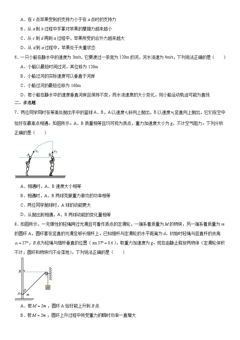 山东省实验中学2022-2023学年第二学期期中物理试卷2023.4（word试卷）第2页