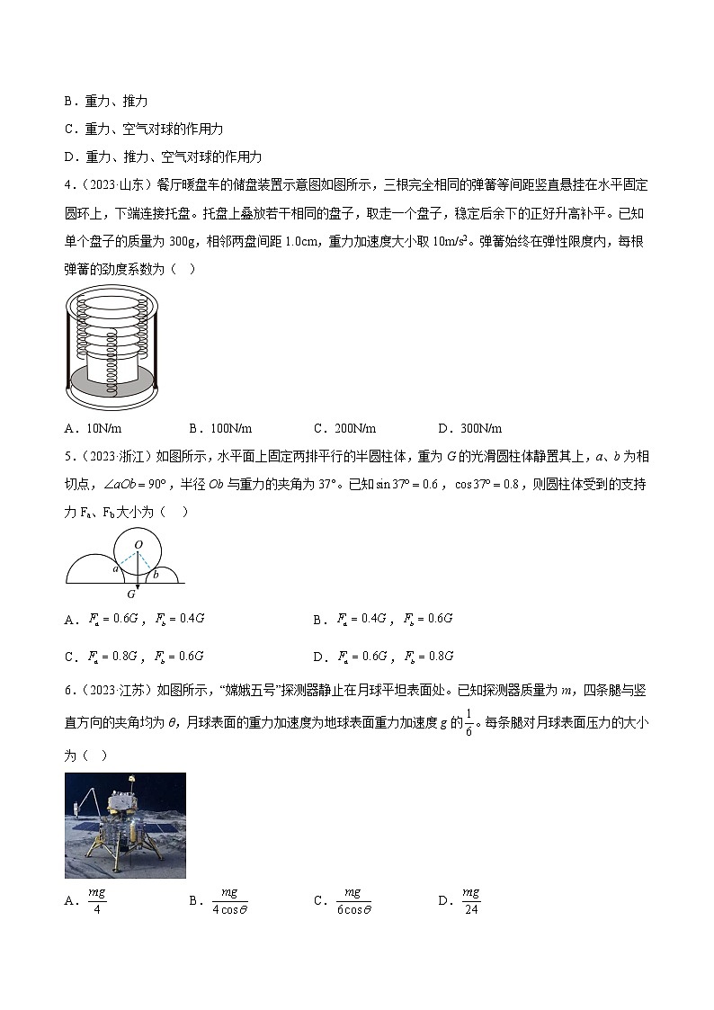 专题05 受力分析和共点力的平衡（一）- 十年（2014-2023）高考物理真题分项汇编（全国通用）02