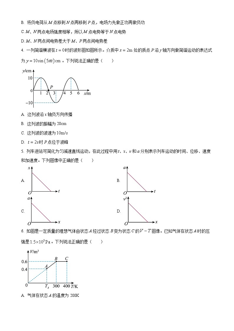 2024届北京市朝阳区高三下学期质量检测一模物理试题（原卷版）第2页