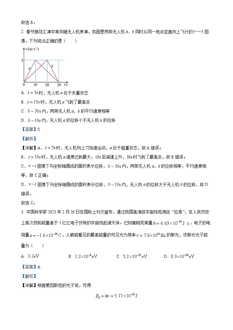 2024届广东省佛山市高三下学期二模物理试卷（原卷版+解析版）02