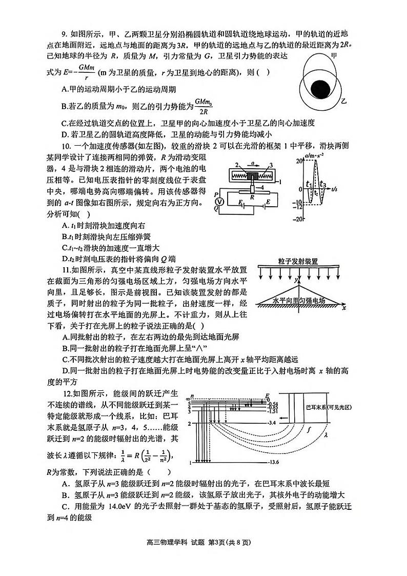 浙江省天域全国名校协作体2024届高三下学期4月二模物理试卷（PDF版附答案）03