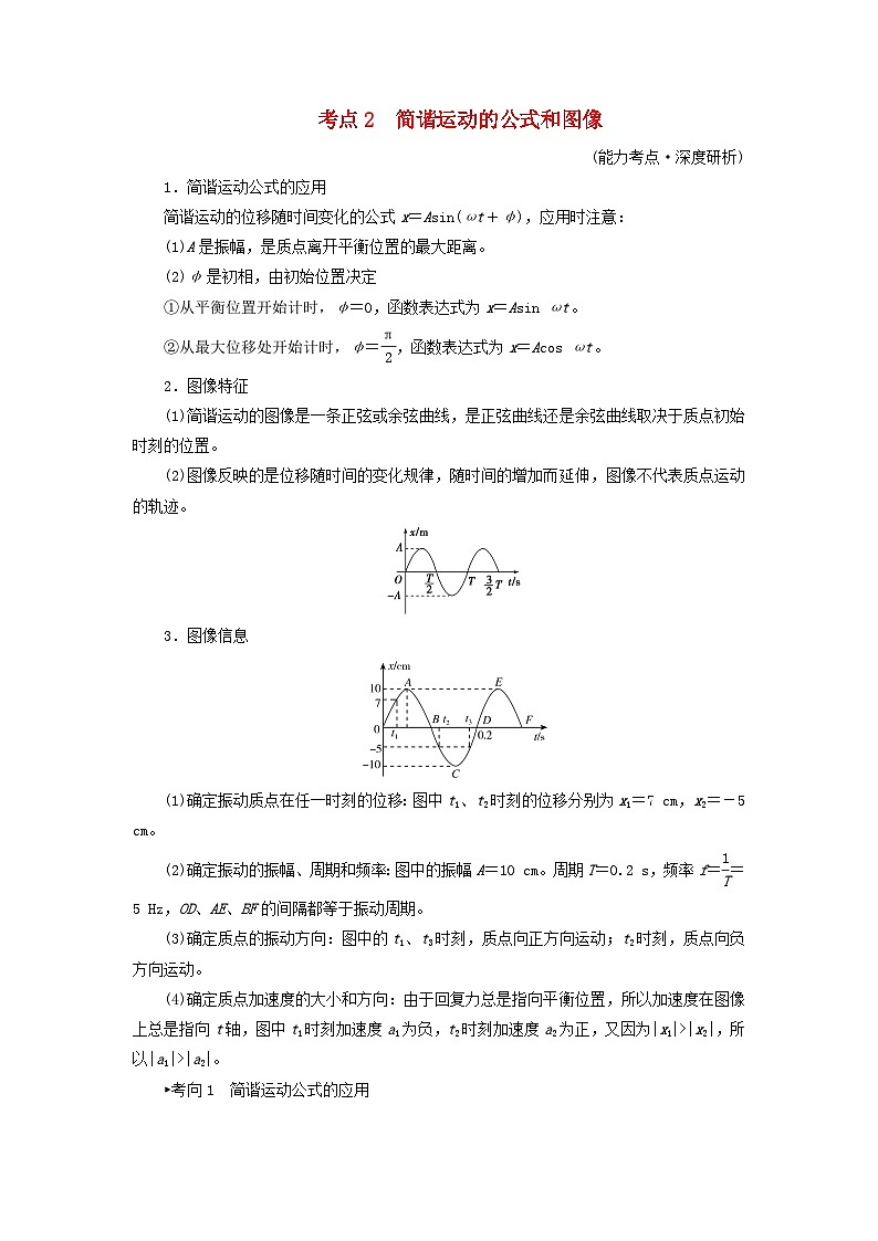 2025高考物理一轮考点突破训练第8章机械振动机械波第20讲机械振动考点2简谐运动的公式和图像第1页