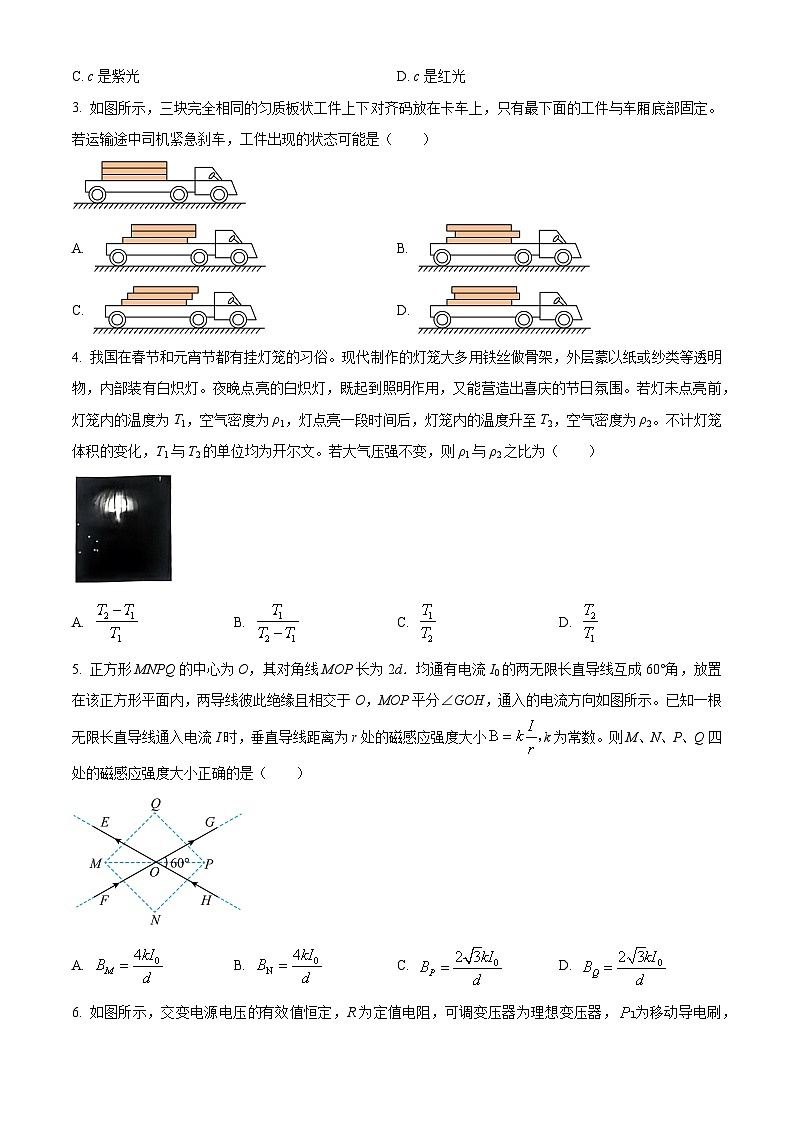2024届安徽省合肥市高三下学期二模物理试题（原卷版+解析版）02