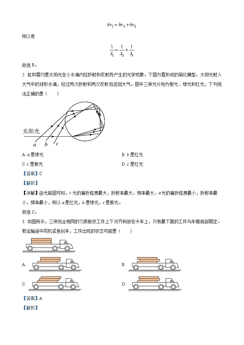 2024届安徽省合肥市高三下学期二模物理试题（原卷版+解析版）02