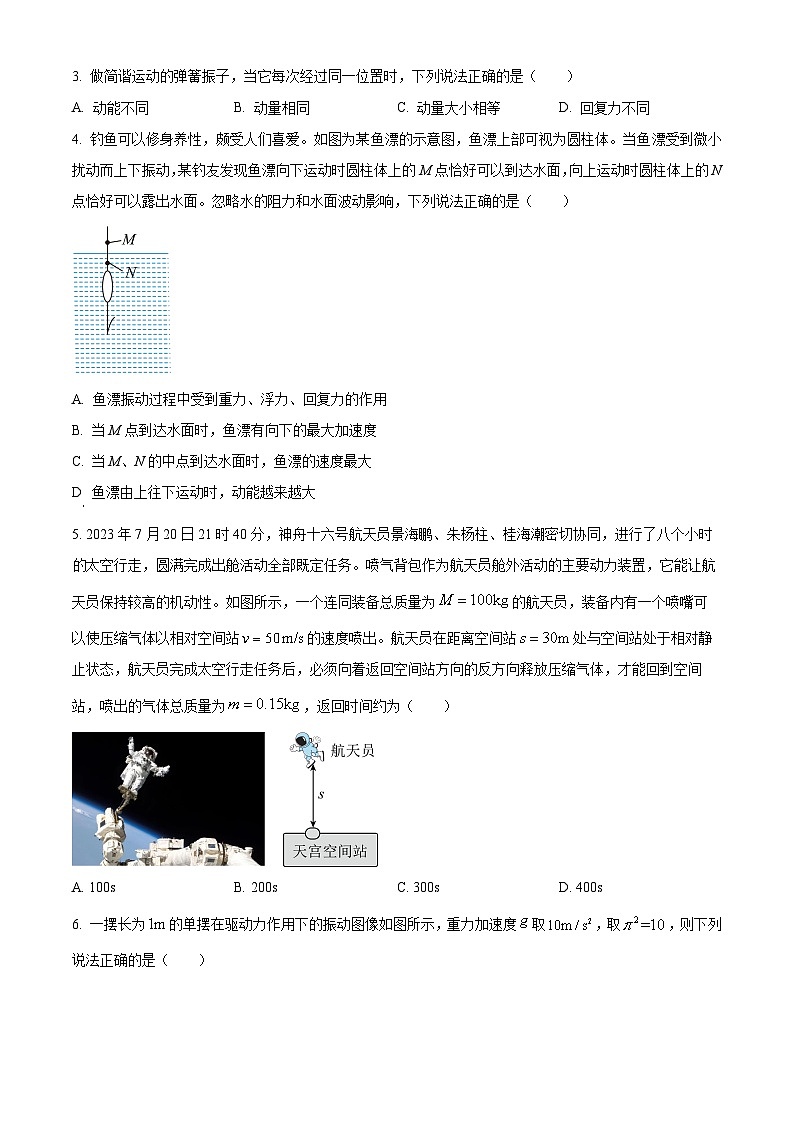 陕西省韩城市2023-2024学年高二下学期期中考试物理试题（原卷版+解析版）02