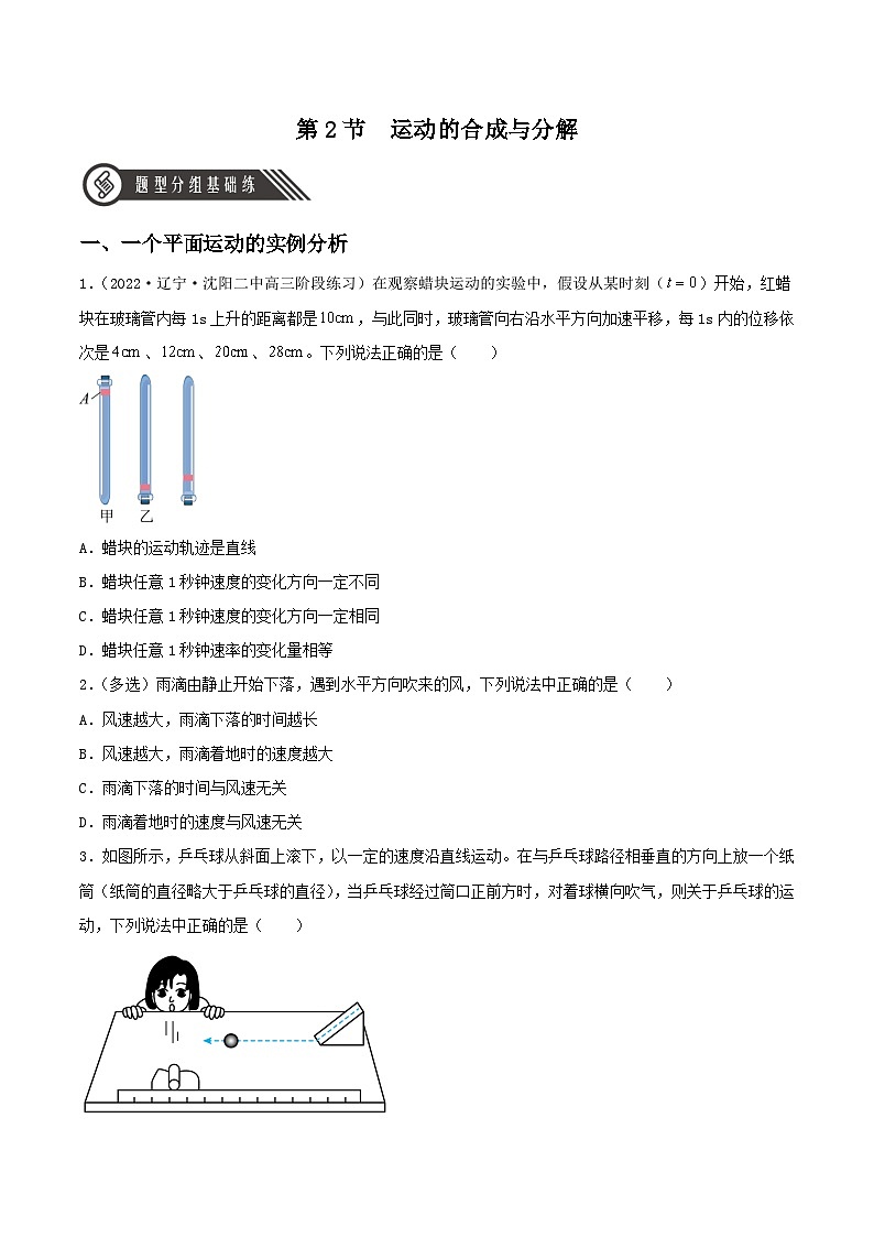 5.2《运动的合成与分解》课件+分层练习（含解析）-人教版高中物理必修二01
