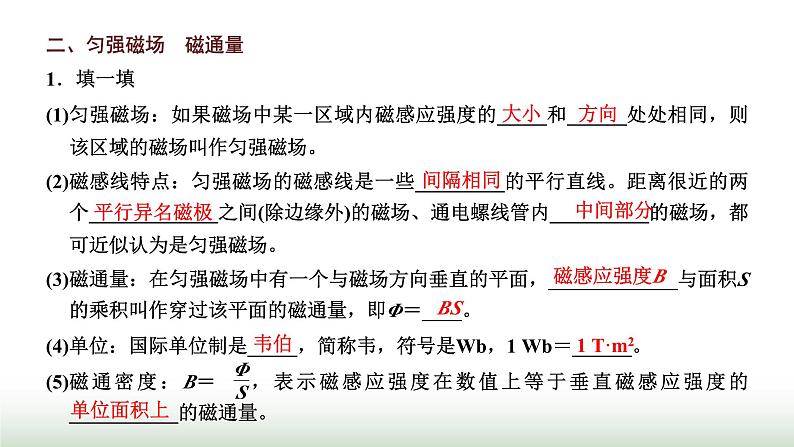 粤教版高中物理必修第三册第六章电磁现象与电磁波第二节磁感应强度课件06