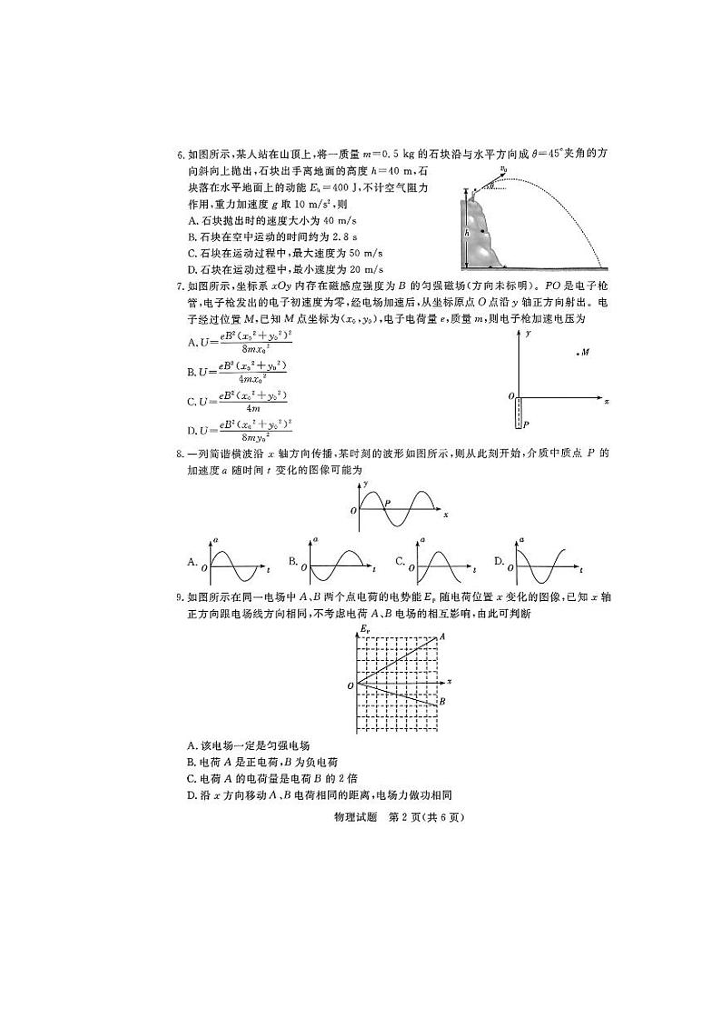 江西省抚州市2024届高三下学期4月教学质量检测物理试题（PDF版附解析）02