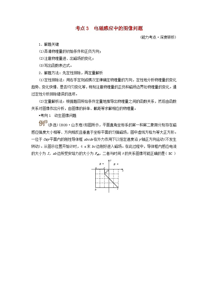 2025版高考物理一轮总复习考点突破训练题第12章电磁感应专题强化17电磁感应中的电路和图像问题考点3电磁感应中的图像问题01