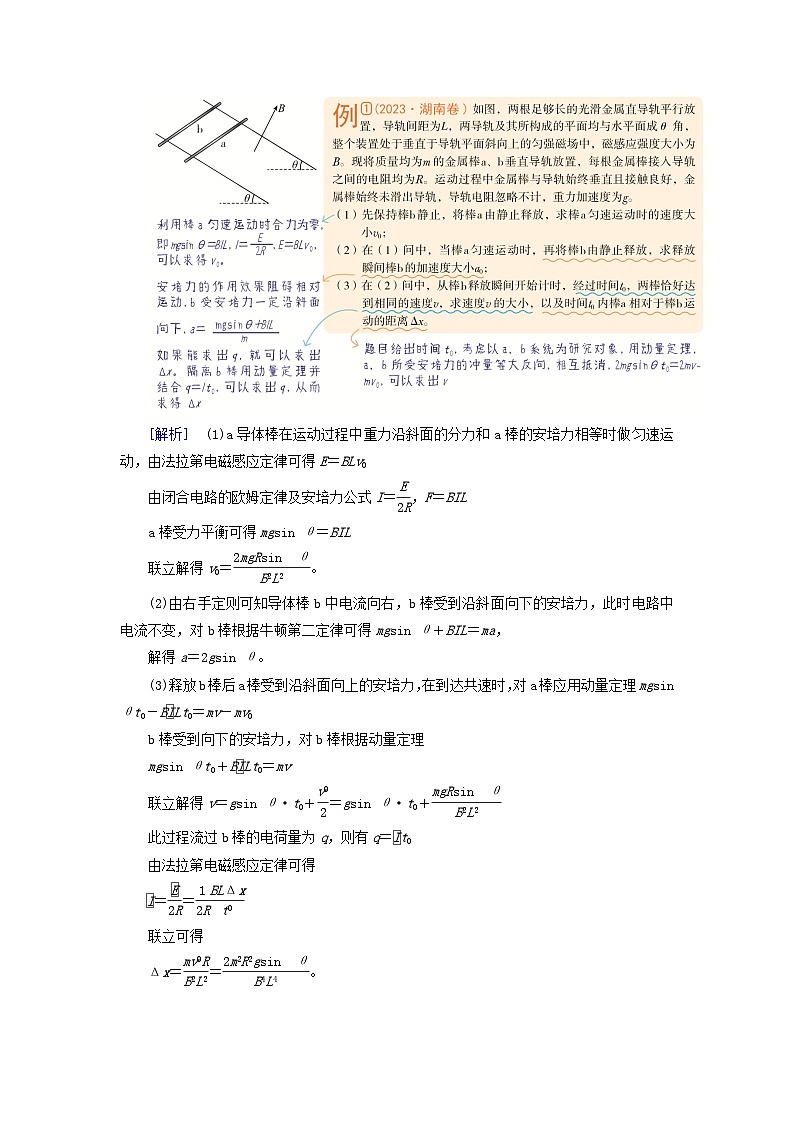 2025版高考物理一轮总复习考点突破训练题第12章电磁感应专题强化19动量观点在电磁感应中的应用考点1动量定理在电磁感应中的应用第2页
