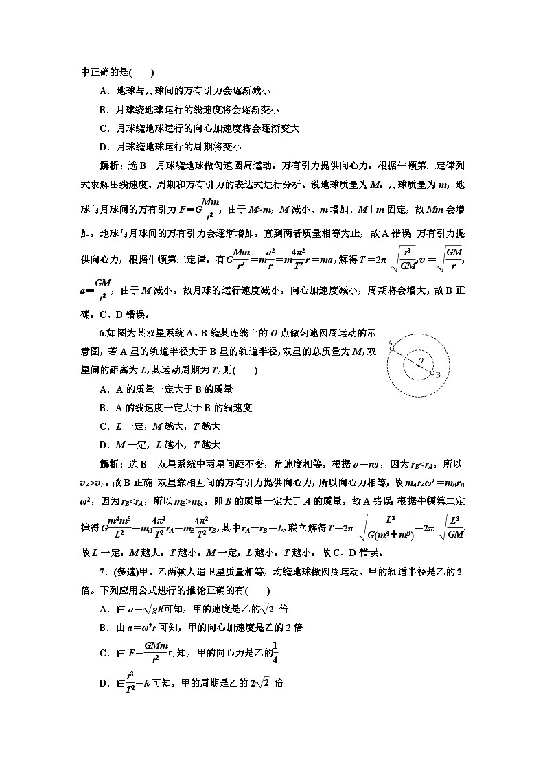 人教版高中物理必修第二册课时跟踪检测（十四）万有引力定律与航天含答案03