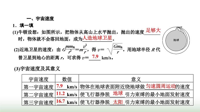 人教版高中物理必修第二册第七章万有引力与宇宙航行4宇宙航行课件第2页