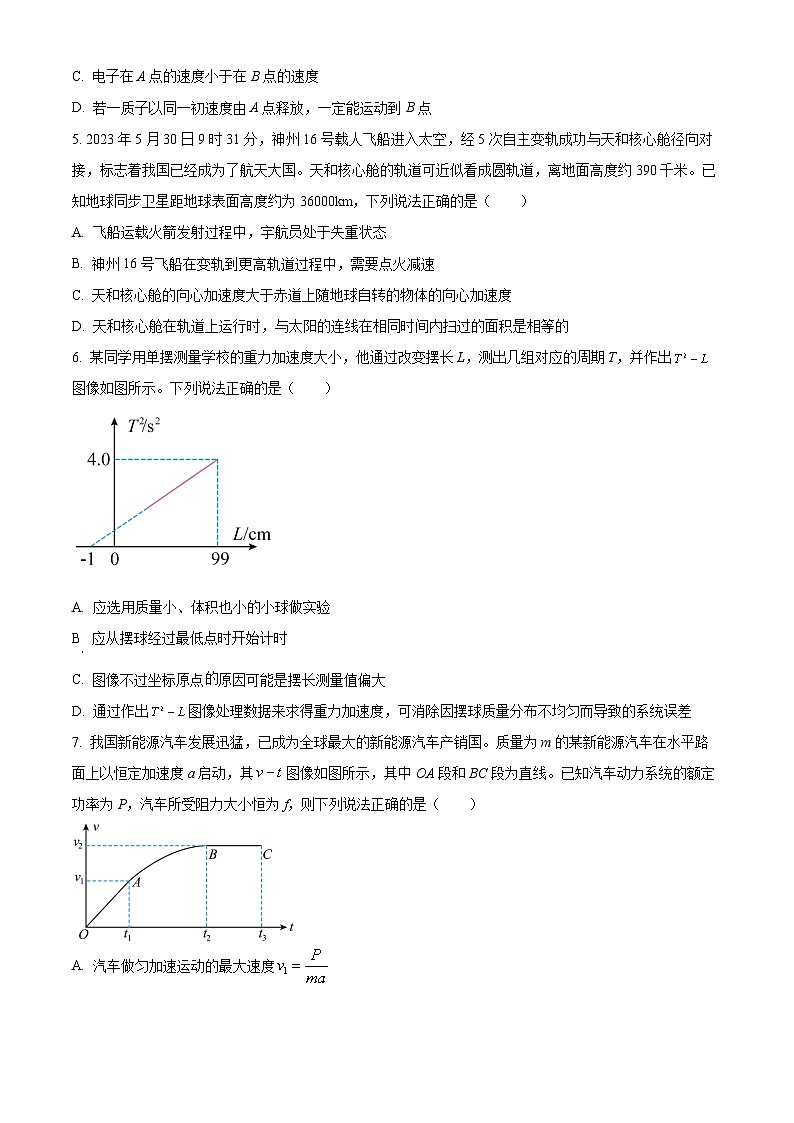 云南省楚雄彝族自治州2024届高三下学期二模物理试题（Word版附解析）03