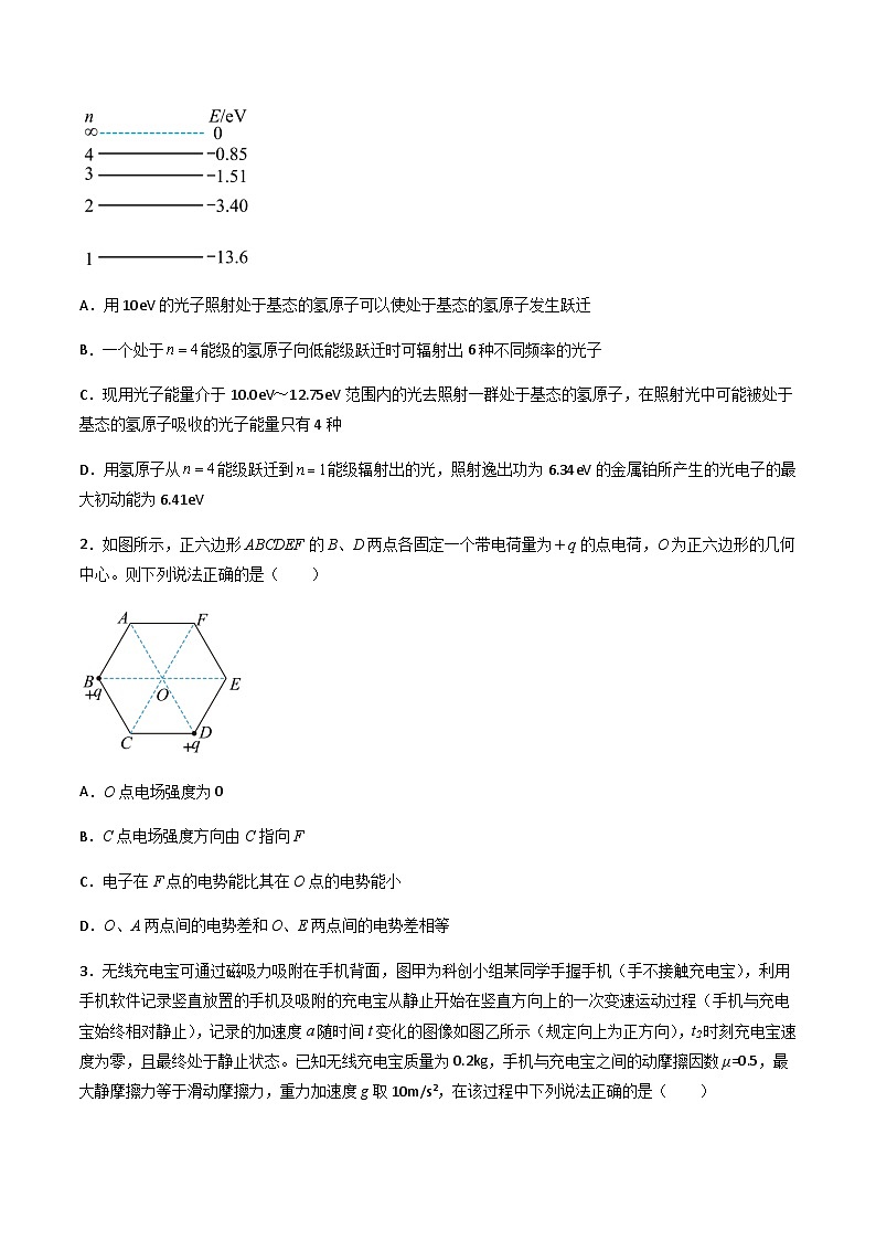 黄金卷08-【赢在高考·黄金8卷】备战2023年高考物理模拟卷（湖南专用）（原卷版）第2页