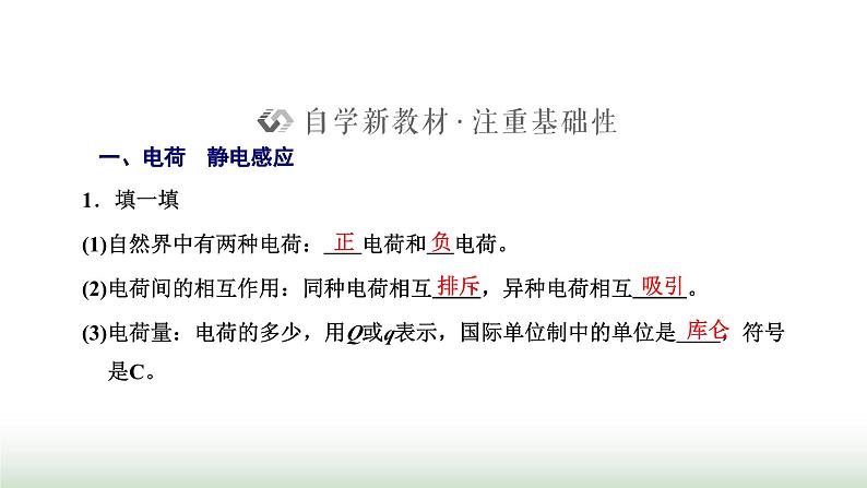 人教版高中物理必修第三册第九章静电场及其应用1电荷课件02